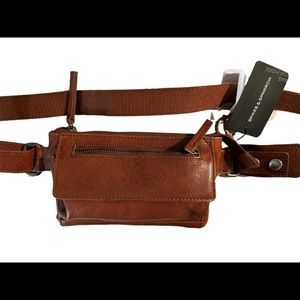 SPIKES & SPARROW Leather Fanny Pack bag Big
Waist Belt Brandy Brown